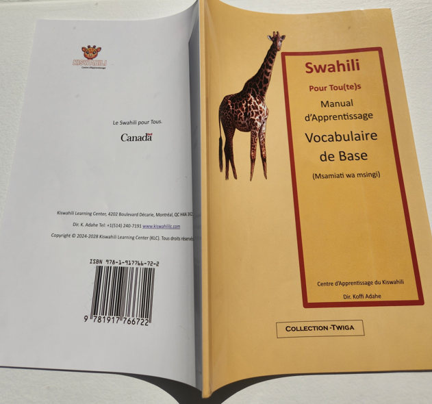 Manuel d'Apprentissage du Swahili-Vocabulaire de Base-Francais