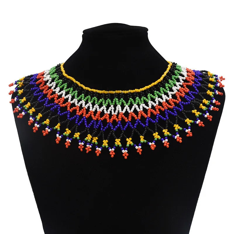 Multicolor South African Resin Beads Choker Necklace For Women