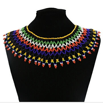 Multicolor South African Resin Beads Choker Necklace For Women