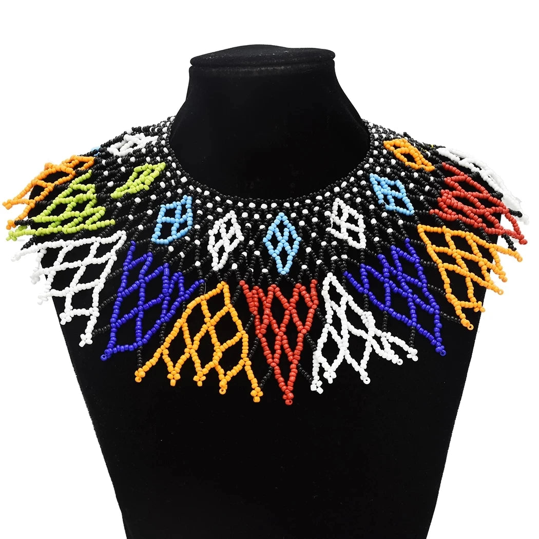 Multicolor South African Resin Beads Choker Necklace For Women