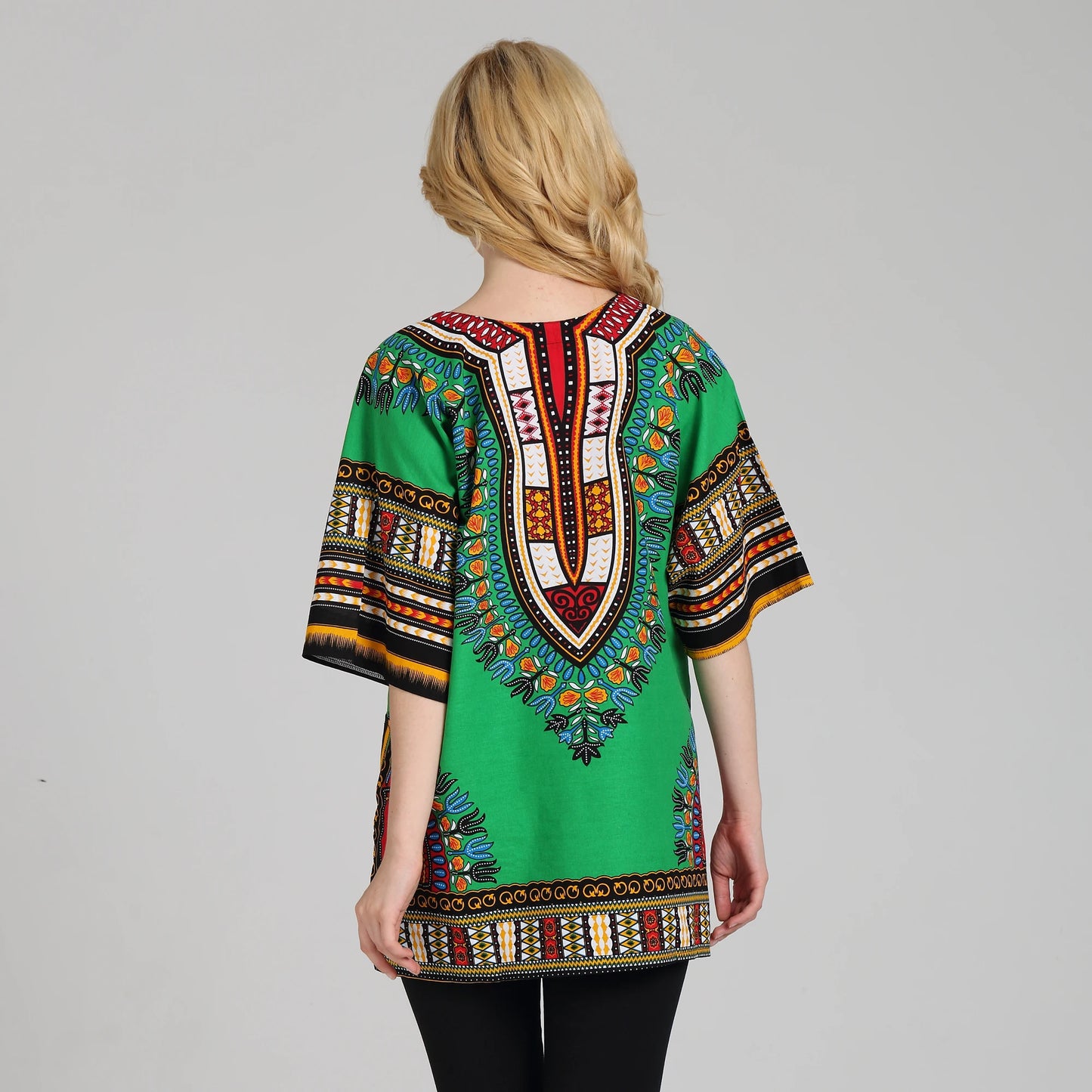 Traditional African Dashiki Shirt in Light Thin Grade Batik 100% Cotton