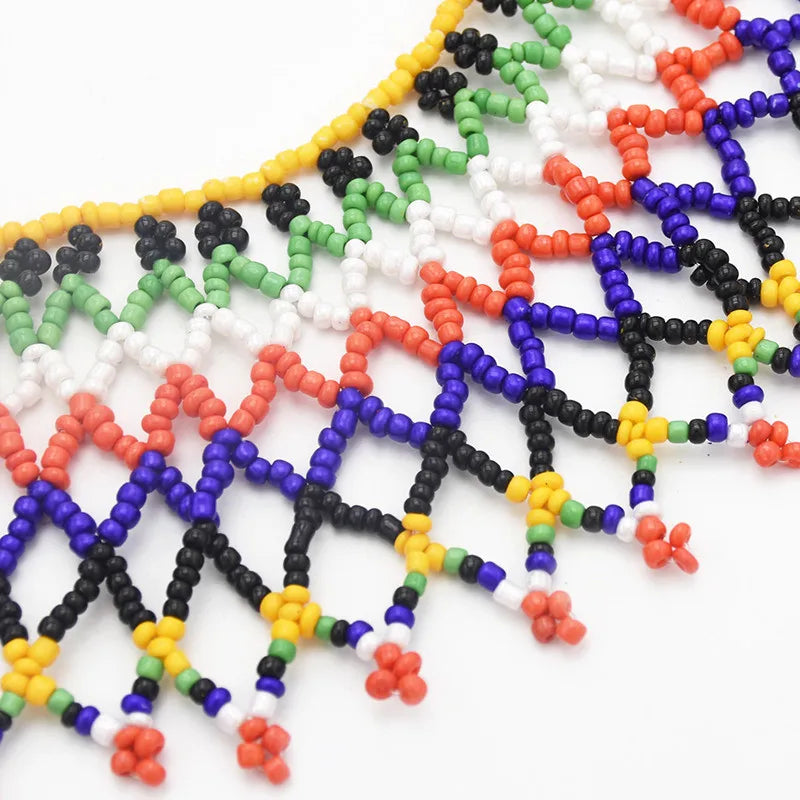 Multicolor South African Resin Beads Choker Necklace For Women