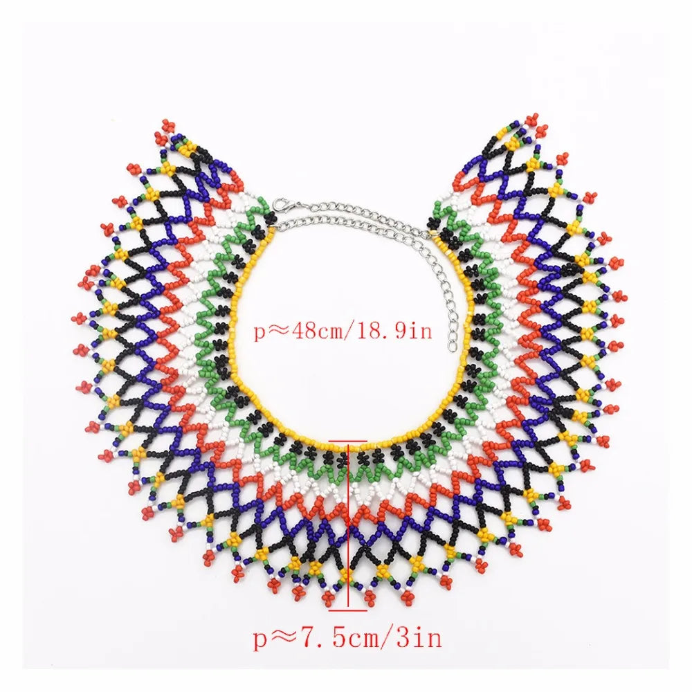 Multicolor South African Resin Beads Choker Necklace For Women
